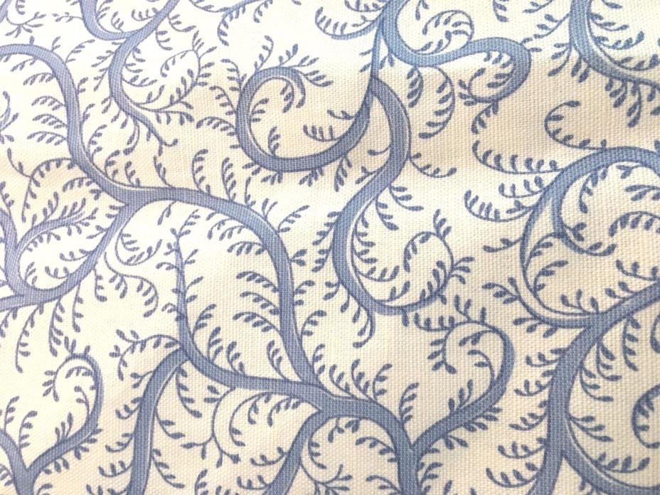 1 2/3 yards  Sister Parish Plumbago Blue and White Linen Fabric  60 