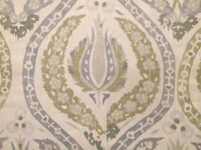 CARLETON V Benaki lavender green Central Asian linen print new remnant