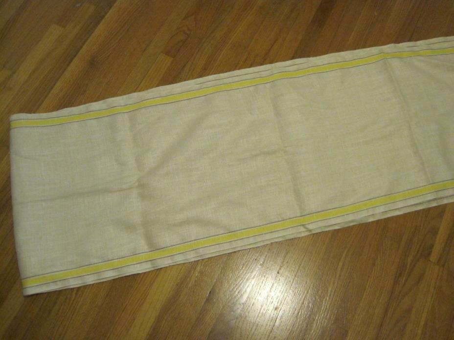 5-1/2 Yards VTG LINEN TOWELING DISH TOWELS FABRIC YELLOW STRIPE