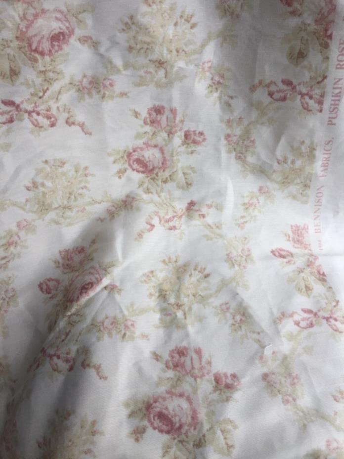 Bennison Fabrics Linen England Pushkin Rose Rachel Ashwell Shabby Chic Floral