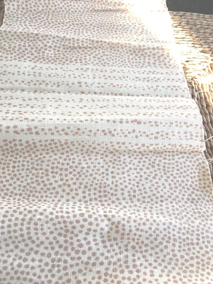 Sister Parish Dots Beige Cotton Quilting Fabric Remnants 43 x 7 in./ 8 x 27