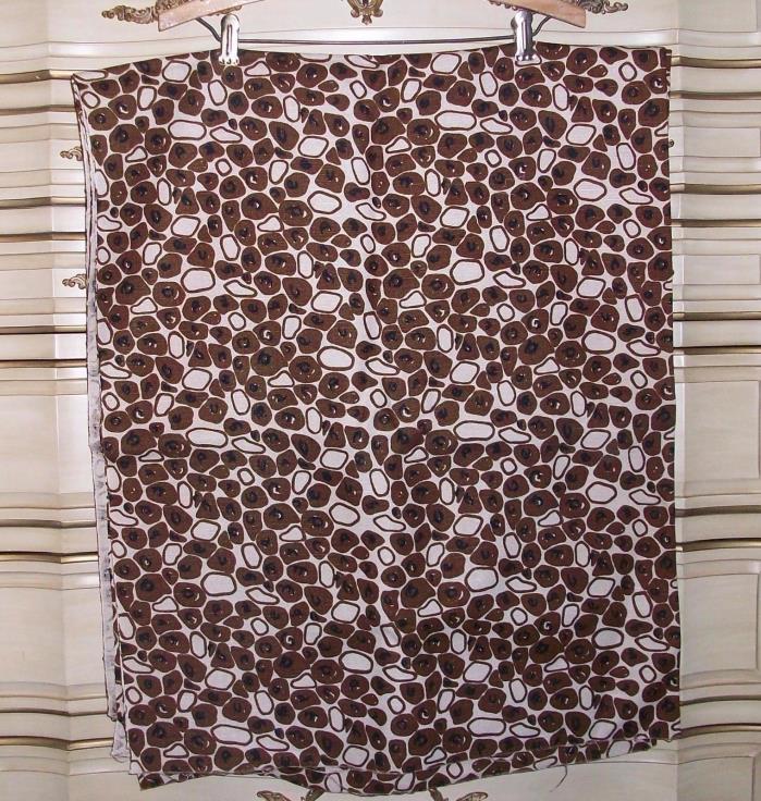 Vintage Mid-Century Modern Linen Print Fabric 3 yards