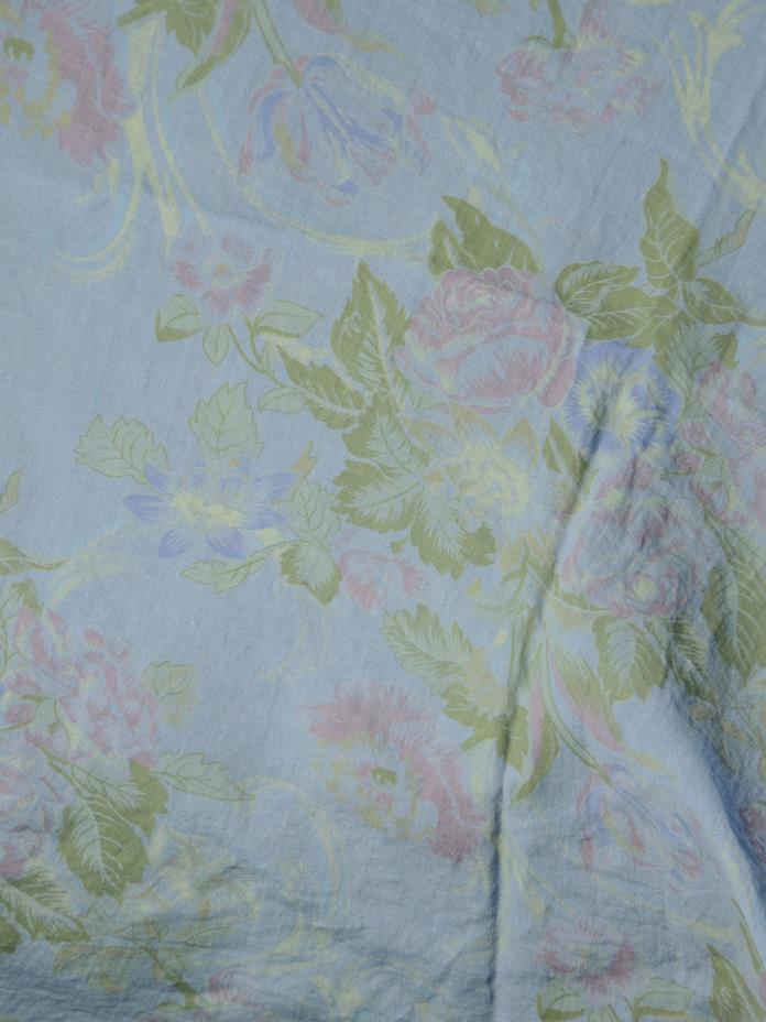 NEW Bella Notte Floral Linen Fabric Blue Violet Green - 3.5 Yards (W:56”)