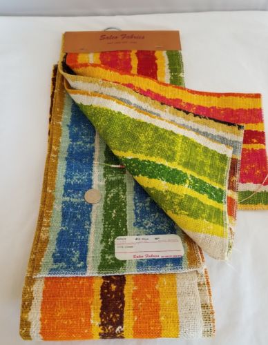 Vintage 5th Ave Design Fabric LINEN 1+ YD & Samples Stripes