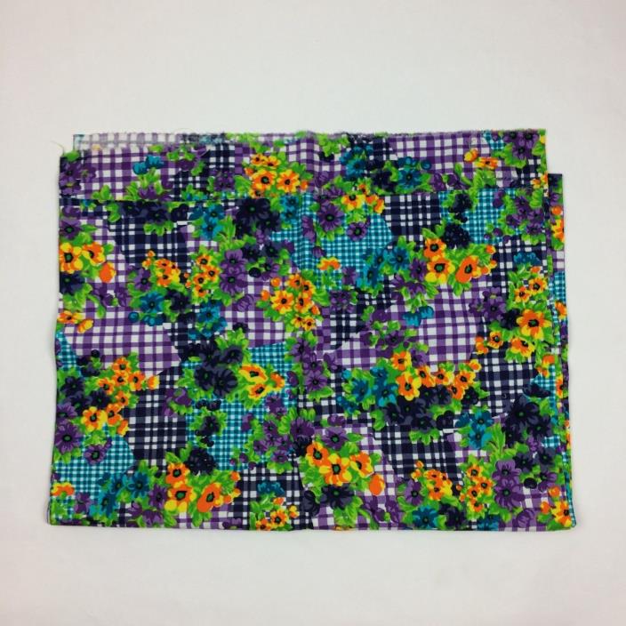 Vintage Fabric Floral Print  Bark Cloth 66