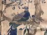 1 1/8 YD. BRAEMORE BIRD FLORAL COTTON LINEN IN BLUE/CREAM FABRIC