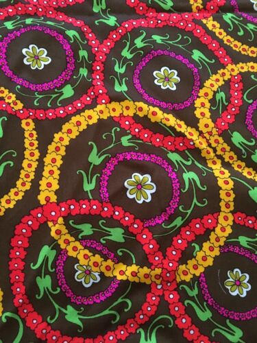 Vintage Floral Hawaiian Style Rayon Fabric 42” X 42” Textile