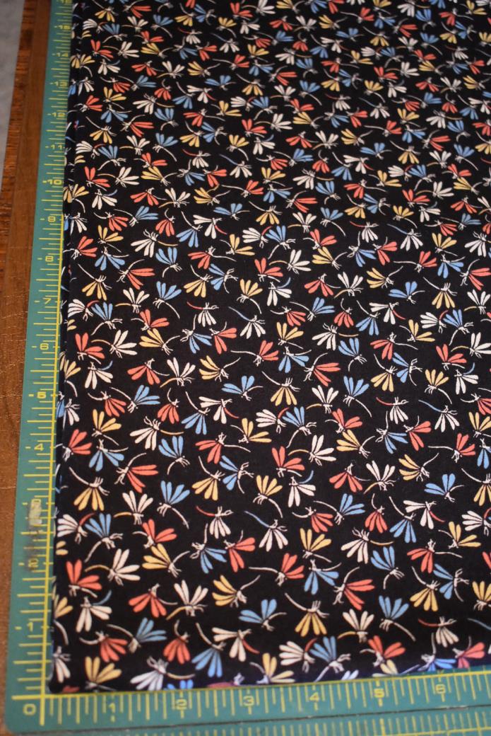 Vintage Fabric Yardage Cotton Dragonflies by Wamsutta