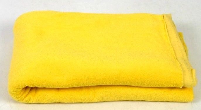 Vtg Canary Yellow Terry Cloth Sewing Fabric Stretchy Clothing Fabric 64