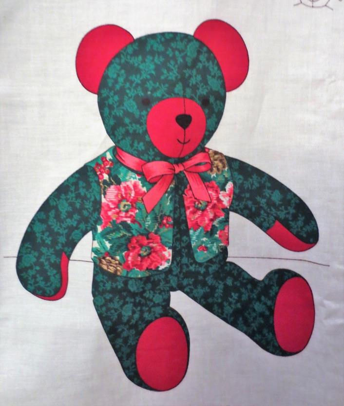 Vintage Cranston Fabric Panel Christmas Tapestry Teddy Sewing Craft Gift