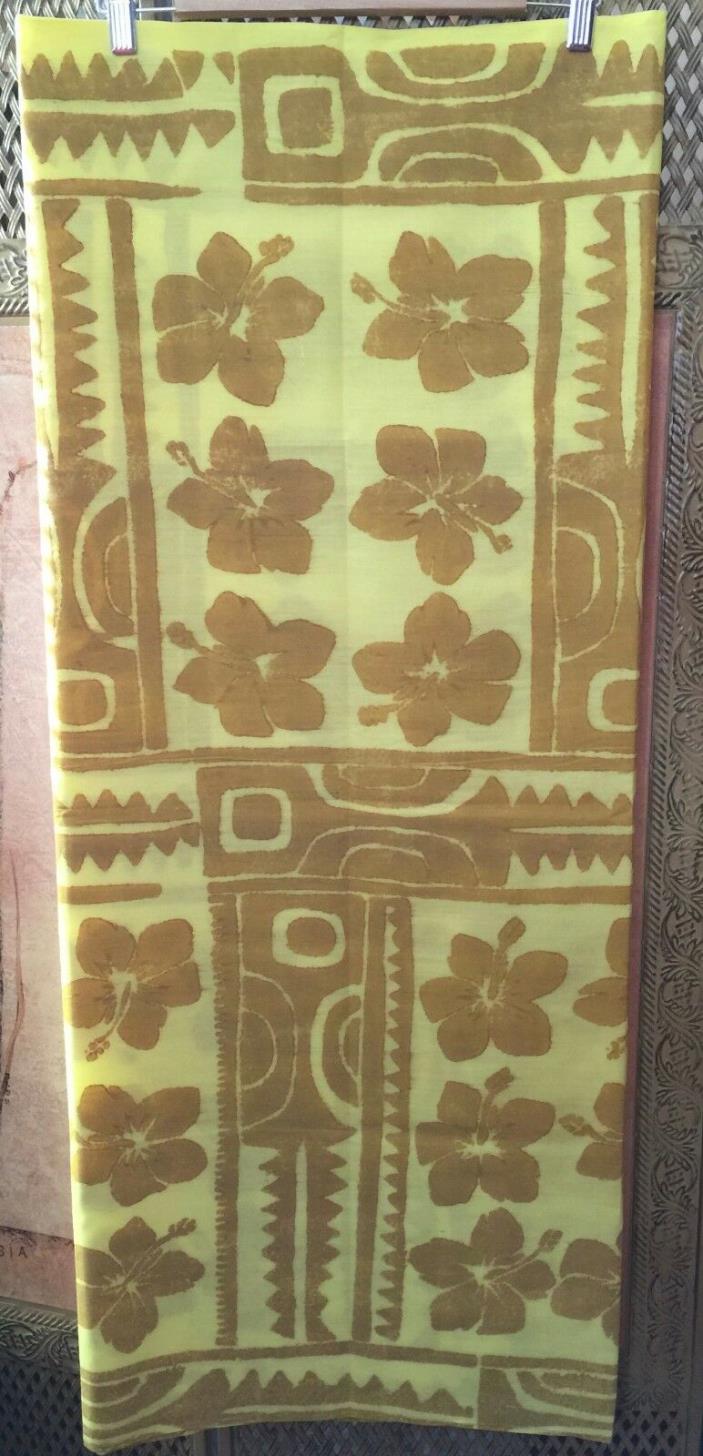 Tahiti Art Maohi Pareu Batik Floral Textile Fabric Art
