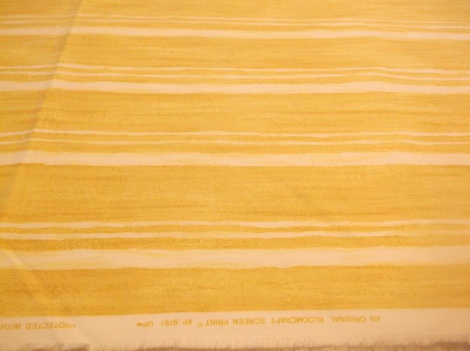 vtg home decorating bloomcraft,striped print drape upholstery fabric, 2 yds 54 w