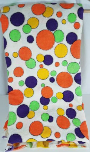 1970s Polka dot vintage fabric scrap material color bubbles