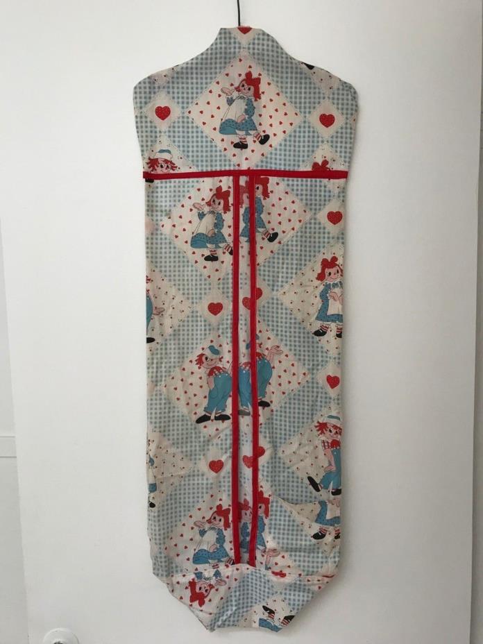 Vintage Antique Hanging Raggedy Ann and Raggedy Andy Baby Diaper Storage Holder