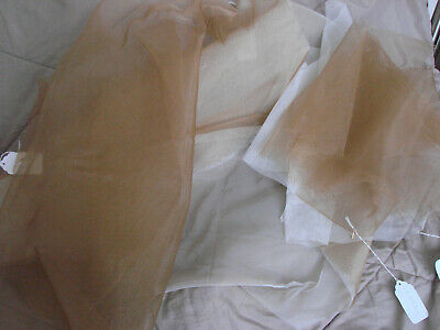Vintage 50s Fabric Crinoline mesh Dressmaker white  Gold yellow Tulle