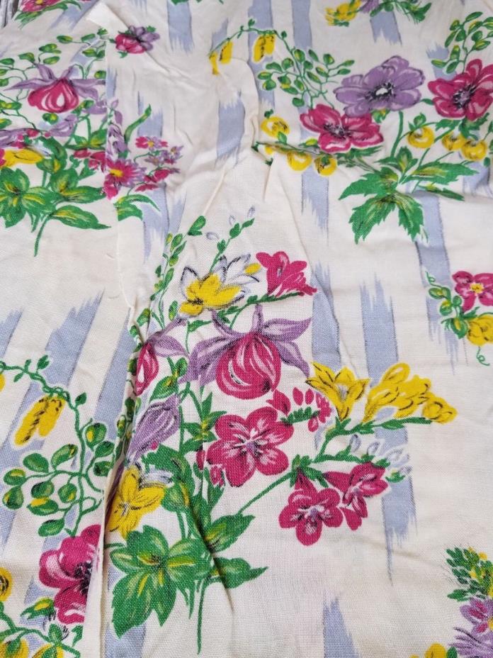 Vintage Floral Dress Fabric Rayon Cotton 1940s 1950s Approx 3+ Yards