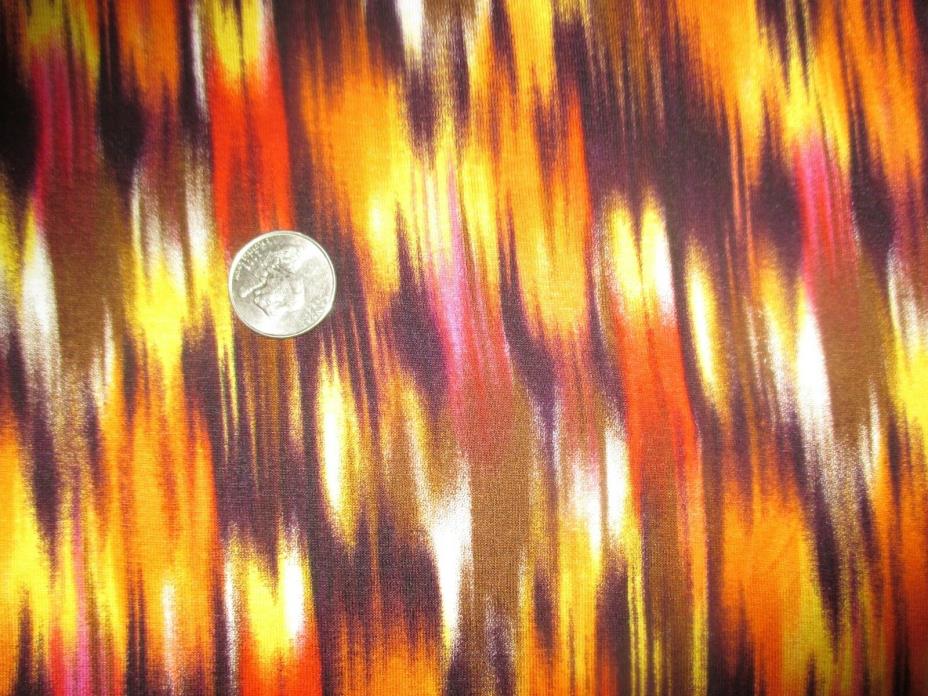 NEW WAVE Vintage MULTI-COLORED STREAKS 1980's POLYESTER KNIT Fabric-over 2 yd