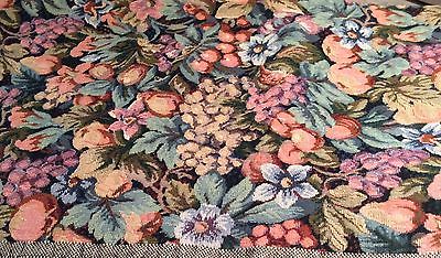 Vintage Brocade Upolstery Fabric w/ Fruit - 1.5 Yards