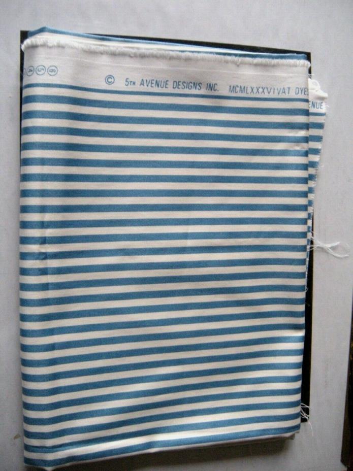 5TH AVENUE DESIGNS INC. STRIPED BLUE AND WHITE FABRIC 38