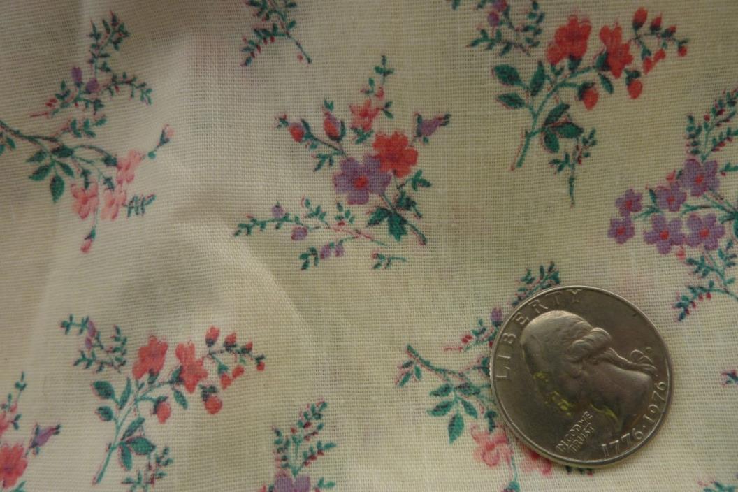 Vintage Antique Quilt Doll Cotton Fabric Posy's  44 x 5 feet