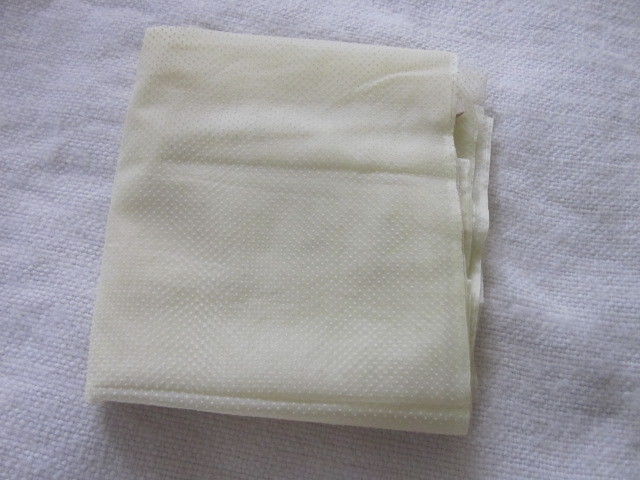 Vintage Fabric Yellow White Very Sheer Flocked Dotted Swiss 44