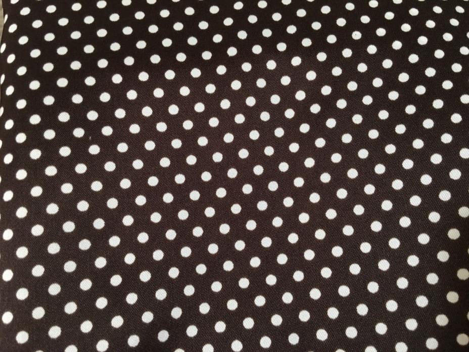 Vintage 70s Chocolate Brown Polka Dot Fabric w/Original Dated Receipt~ 5 Yards