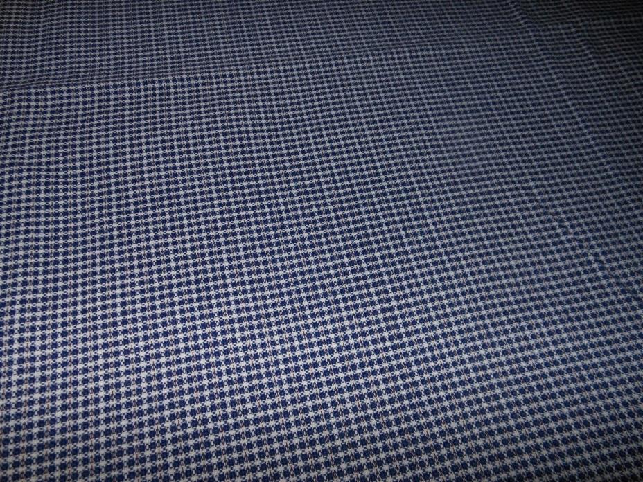 3.5+ Yds Vtg Cabin Double Woven Fabric Blue White Red Checker Gingham Tablecloth