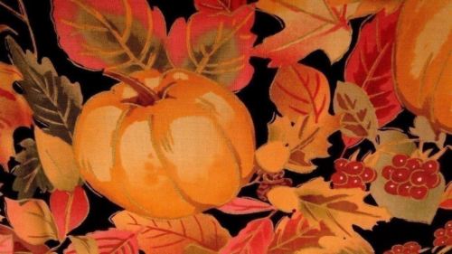 Autumn Accents JoAnn Cotton Fabric Floral Pumpkins Fall Colors 1 Yard