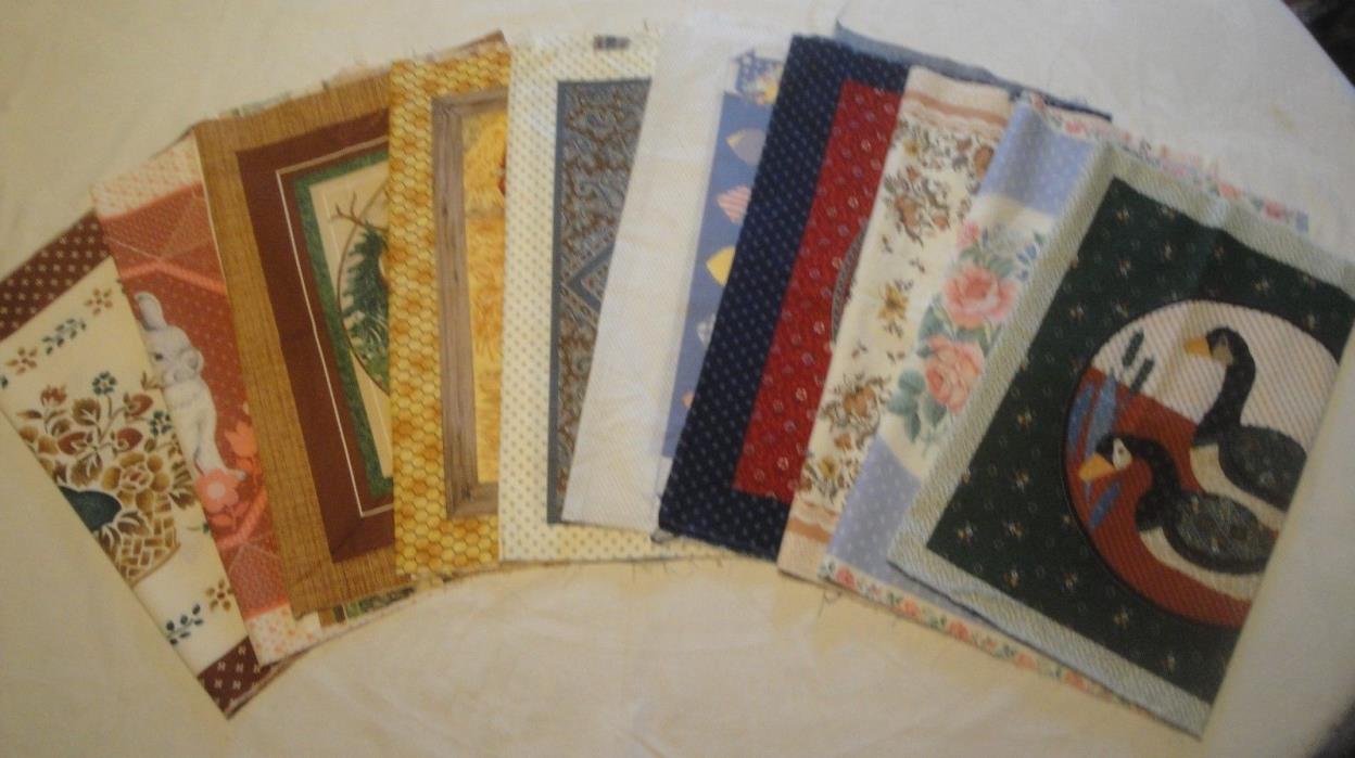 Craft Panel Pillow Fabric Lot of 10 Different Patterns - Country Farm Cabin +