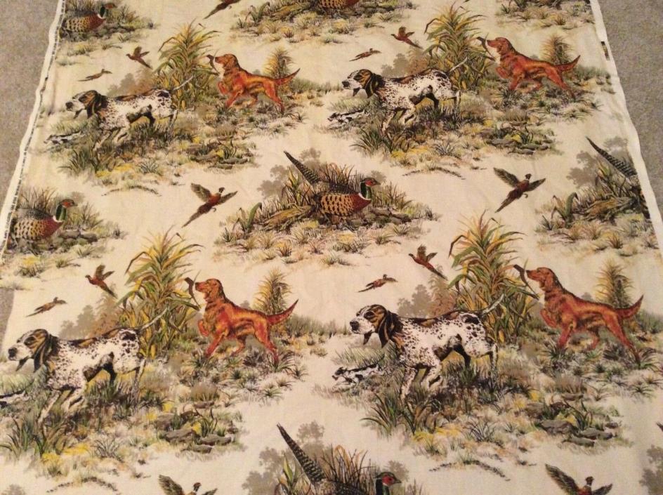 COPR PATTERN RIGHTS HUNT DOGS PHEASANT FABRIC 51” x 44”