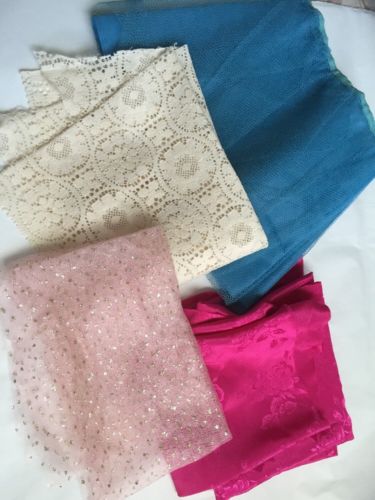 Vintage Scrap Fabric For Doll Clothes.