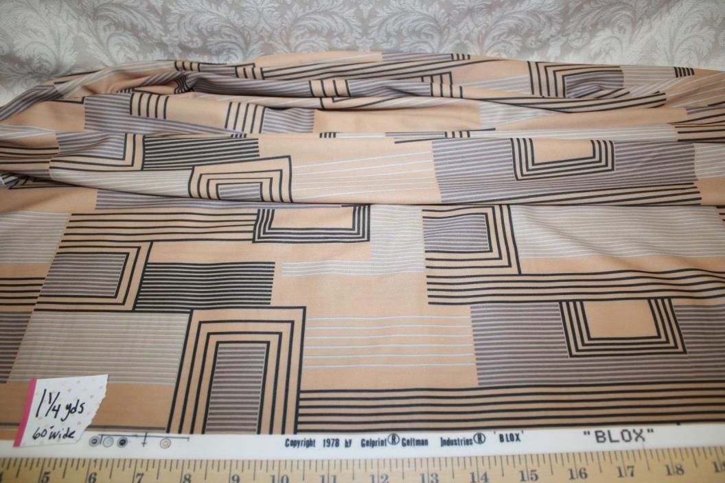 1978 Gelprint Geltman Industries BLOX Single Knit Polyester Fabric Geo Disco