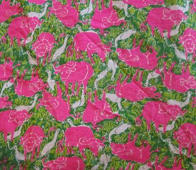 Vintage KEY WEST by Zuzek craft fabric BUFFY pink bull 58