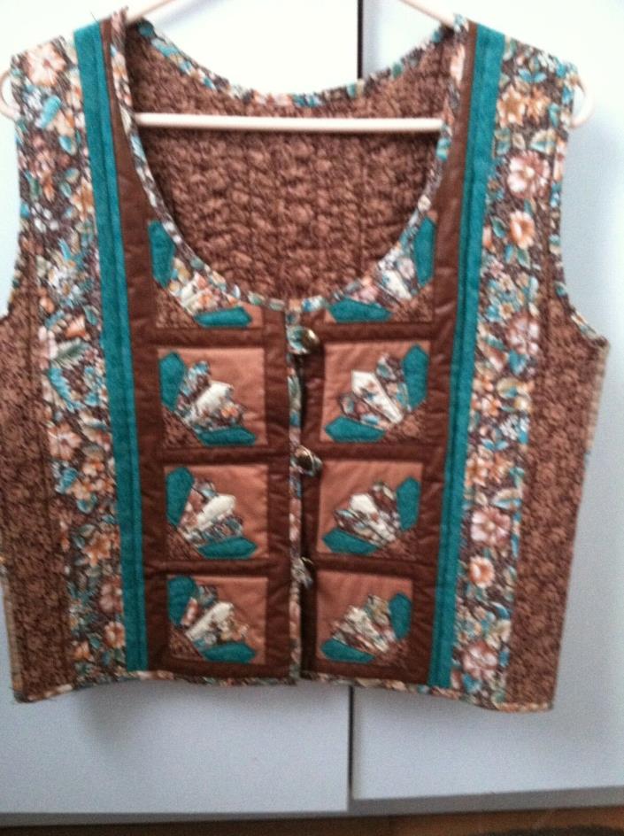 VINTAGE HAND MADE  JACKET MATERIAL,NICE MIXT OF FABRIC  7 EMBELLISHMENTS METALIC