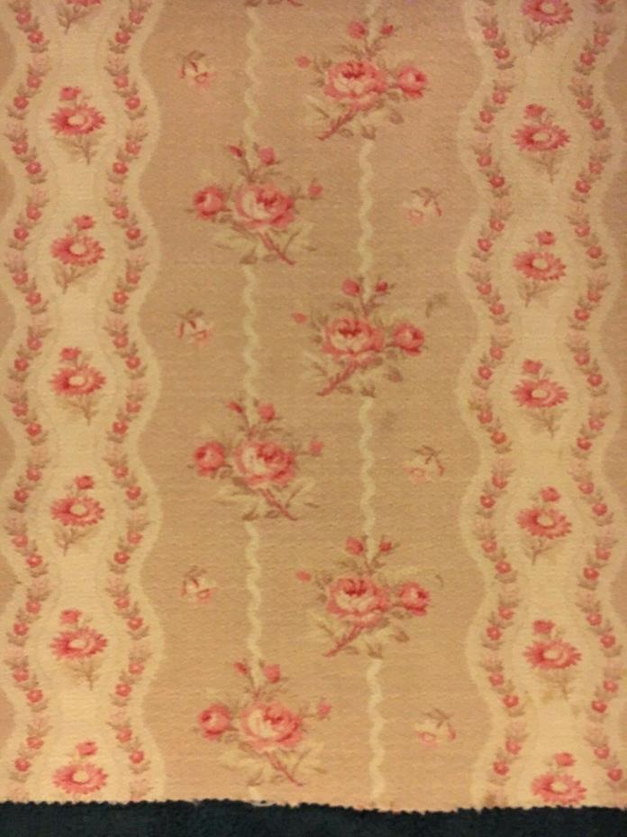 Vintage Floral Barkcloth Fabric - 32