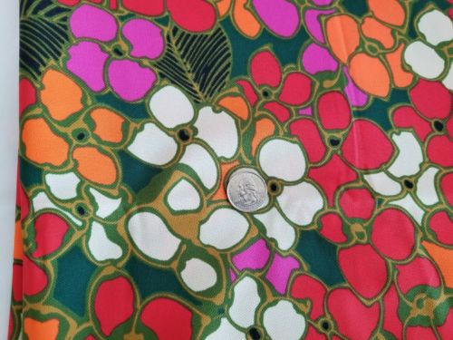 Vintage Spilkes Screen Print Mod Groovy  Tropical Floral Fabric Synthetic 1+ YD