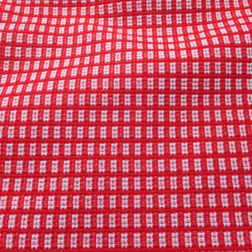 Vintage Fabric Polyester Red White Checked 36