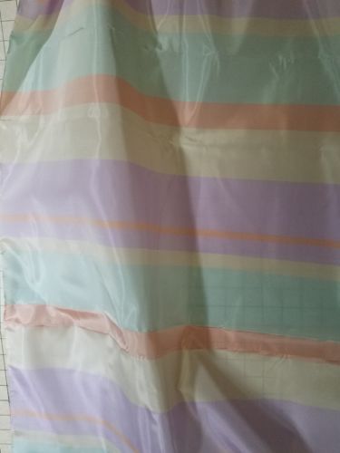 vtg 80's Fabric Taffeta pastel stripe  3 yd