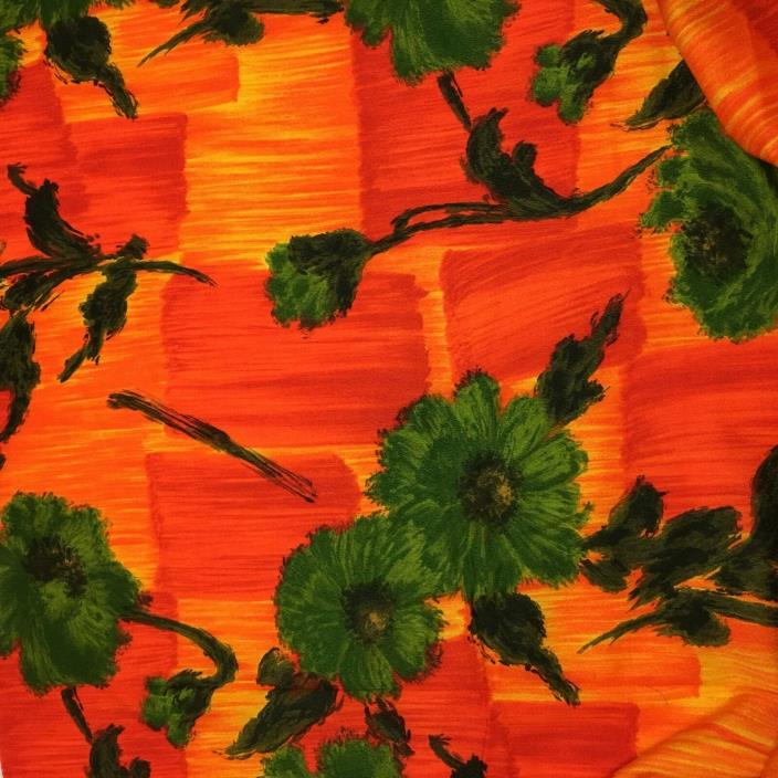 Bright Tropical Fabric Orange Yellow Green Print 3 YDS 46