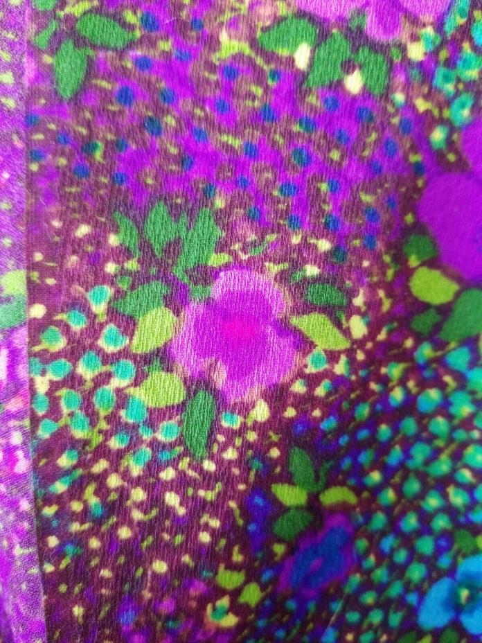 Vintage VHY Hawaiian Textiles Purple Floral Fabric 1 yd x 44