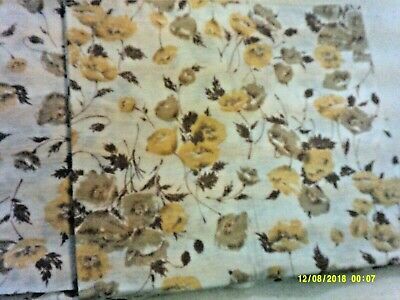 GOLD, TAN and BROWN FLORAL POLYESTER Jersey-like KNIT FABRIC ONE YARD