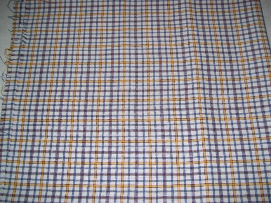 Polyester slight stretch knit in blue/yellow Checks on white 61