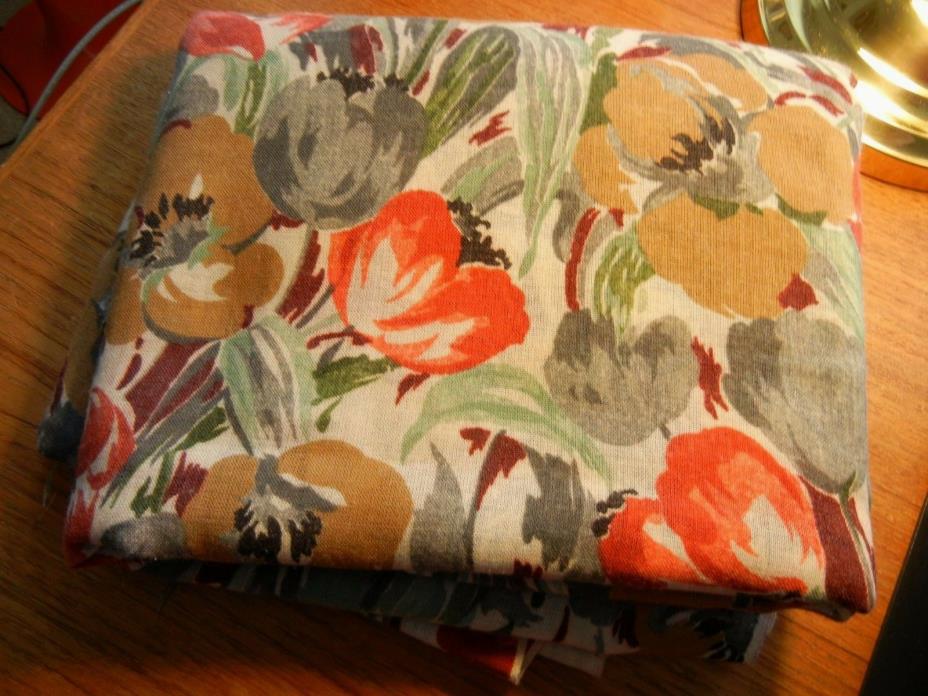 Vintage 1970s Challis Fabric / Wool & Polyester Blend / 2.5 yds / Floral