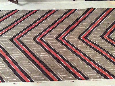Vintage mid-century Eaglesham Cheveron linen decor fabric geometric chevron