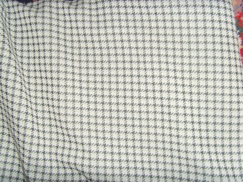 65x71 in houndstooth black and white double knit fabric material vintage sewing