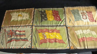 Lot of 6 European Fabric Flags Material