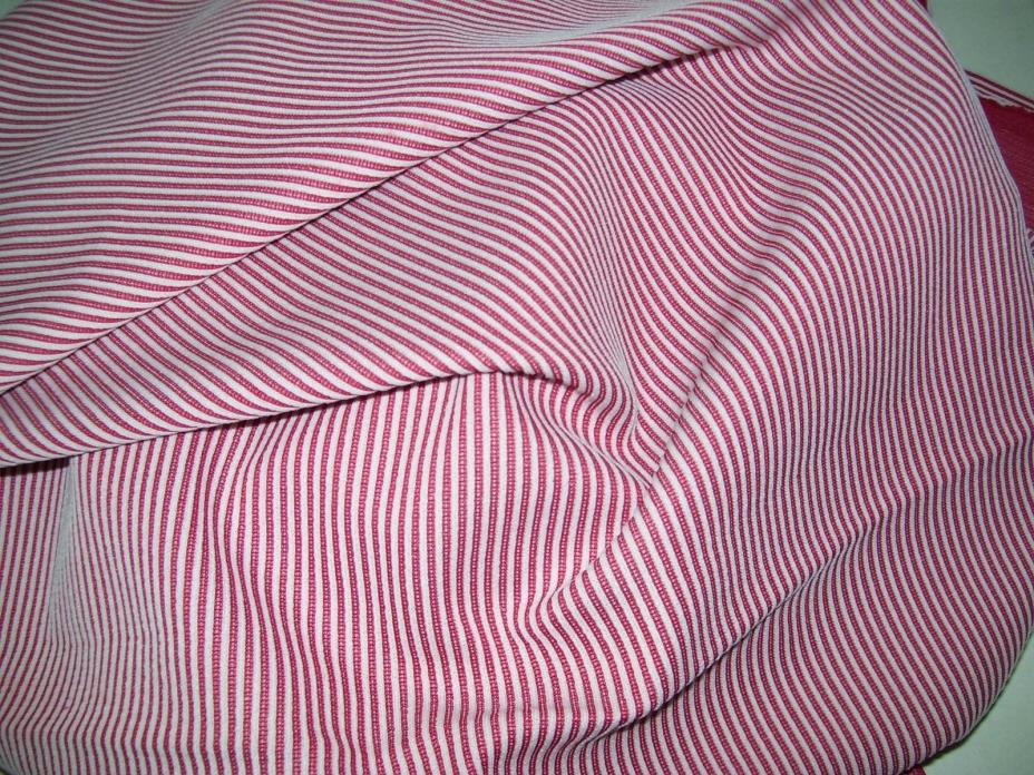 vintage Polyester Double knit Fabrics With in pinstrips In RED+white 64