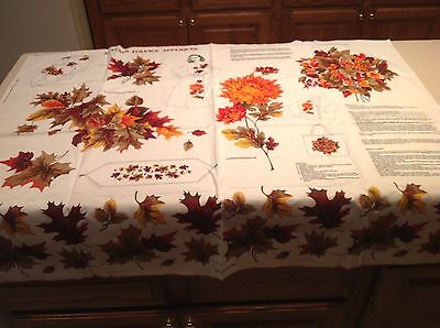 Vintage Fabric Autumn Foliage Appliques Cranston Print VIP Leaves Fall