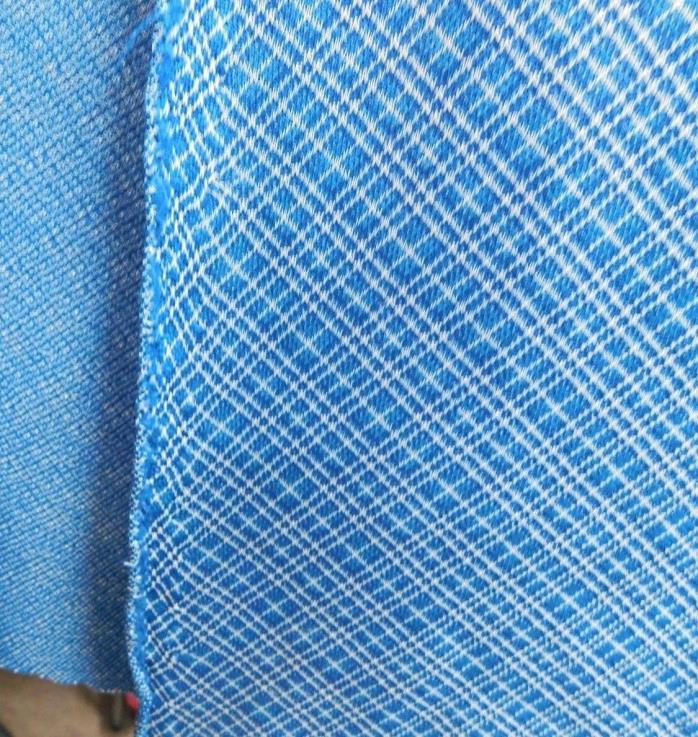 2 Yards VINTAGE Swank Blue Fabric Material Polyester Sew DIY Stretch