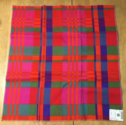 Vintage 60s Boris Kroll Looms Fabric Sample - MCM Textile - Bright Red & Orange